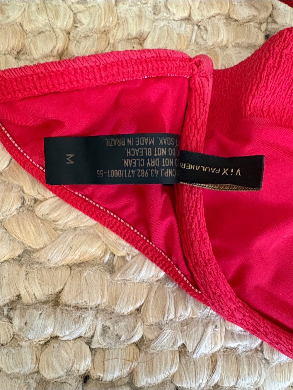 Vix Red Textured Tie-Side Bikini - Picture 8 of 8